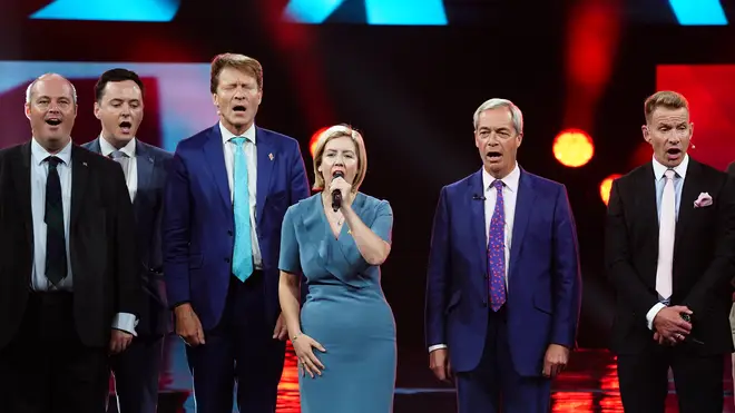 EuropeanUnity1's tweet photo. Nigel Farage says "I am damned if I am going to stand on a stage and be demeaned and humiliated by nobodies"

#Clacton #Binface #Frogface https://t.co/NsBO9mpaVB