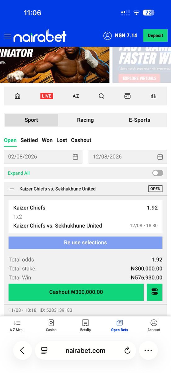 YesItsBash's tweet photo. I don find one platform wey don hack betting 😂😂😂

No matter the outcome you no fit ever lose, and you’re guaranteed a certain % of profit, stay with me let me explain. 

Check the screenshot below: their system finds odds differences on different platforms for certain games and tell you how to split your money in a way that profit is guaranteed no matter the result.

Here:
N300k on Kaizer chiefs to win returns- N576,930 (Nairabet)
N96,200 on Sekhuhune to win returns- N577,200 (Betway)
N149,850 on draw returns - 576,922 (Betway)

Total stake - N546,050

Whichever result happens, the winning bet returns approximately ₦577k, and you’re guaranteed N30,850 - N31,150 profit: that’s 5.65% - 5.70% profit guaranteed 100% on your total stake 😂😂

 You no fit ever lose no matter the outcome.

Walahi ODDSGRID don hack betting