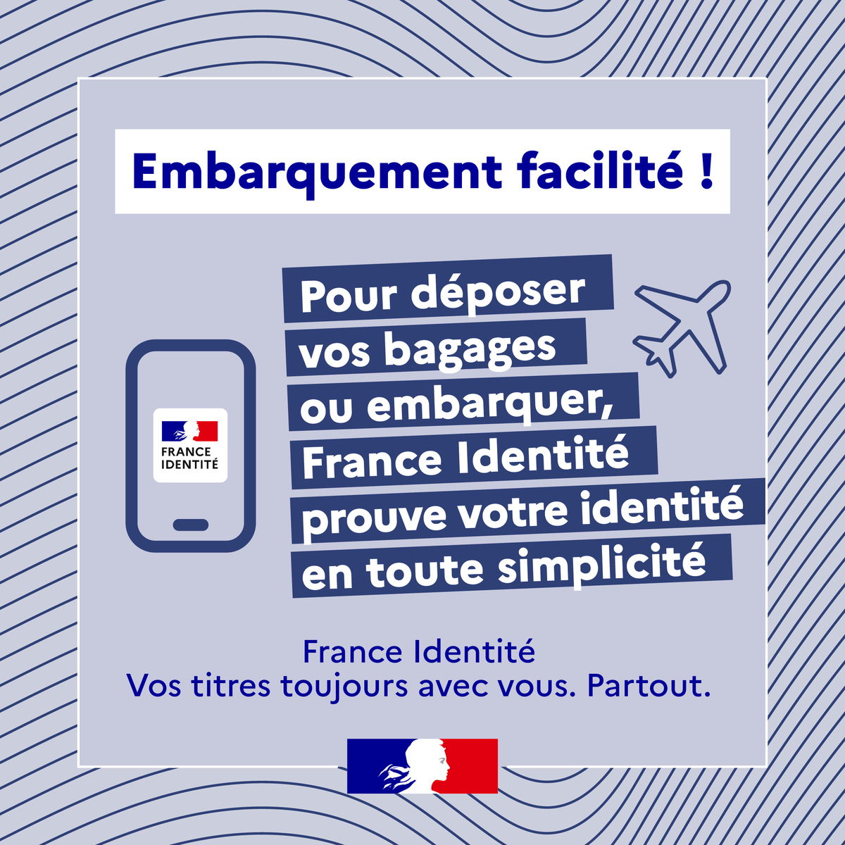 france_identite's tweet photo. Cet été, voyagez l’esprit léger

✈️ Prêt à embarquer ? Et si votre identité était déjà dans votre poche

Présentez votre identité numérique France Identité lors de l’embarquement dans les aéroports français, directement depuis votre smartphone

Infos 👉 https://t.co/q7Dpr6xXsq https://t.co/TedXXrI0TZ