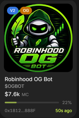 Robinhoodogbot's tweet photo. The OG $OGBOT
0xafa06baf6977f3b08c2fecae3e8943700cfcf008 https://t.co/JwWKxTiaBz
