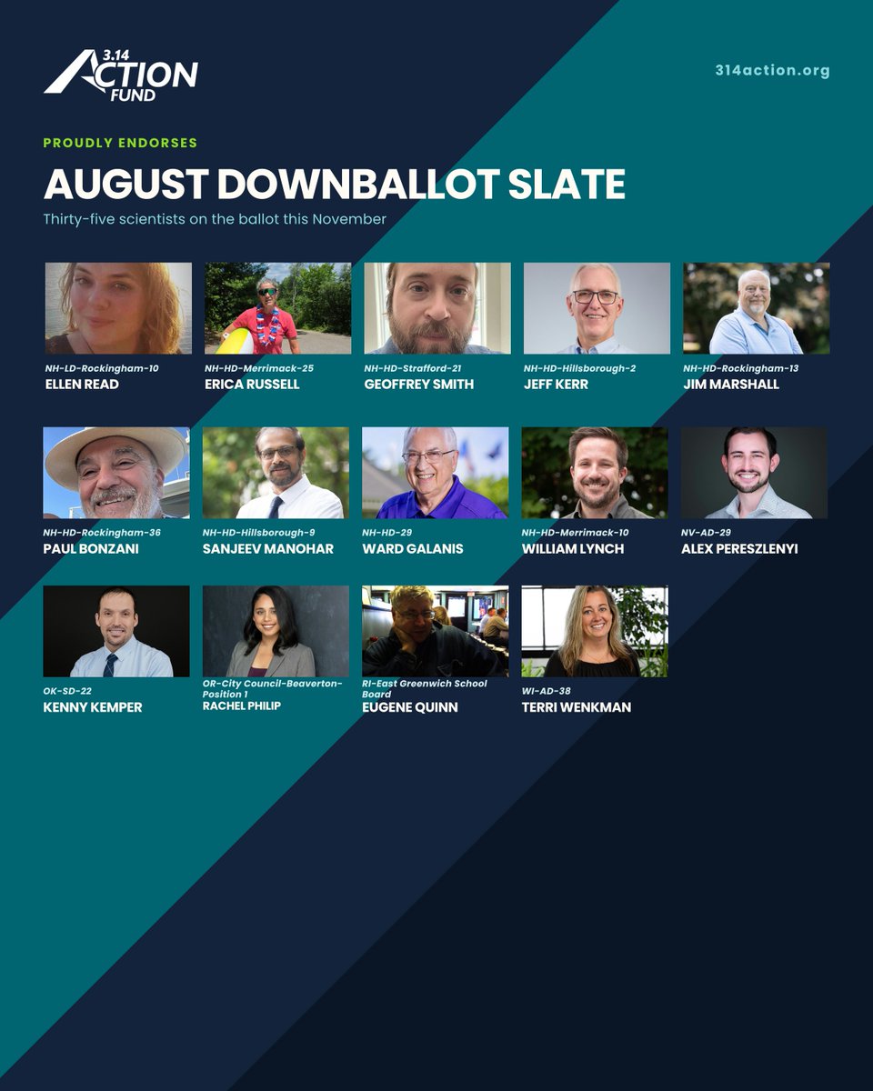 314action's tweet photo. 🚨 We are proud to endorse a new slate of Democratic scientists and doctors running for state, local, and municipal offices!  

Change begins at the local level. These leaders will use their experience to find lasting solutions for their community, rooted in evidence. https://t.co/ngp2ADat1s