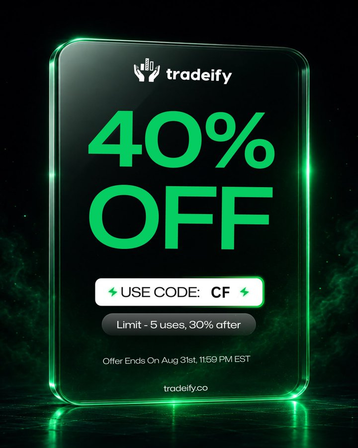 AllenTrades's tweet photo. Funded Friday 🔥

Every Friday I give away a prop firm eval. Pass it, you’re funded.

This week: 25K Select from @Tradeify.

To enter:
- Follow @AllenTrades and @Tradeify
- Like & retweet this post
- Comment: What's the one rule that's cost you the most money this year?

Winner will be selected Monday before the open.

No purchase necessary to enter or win.