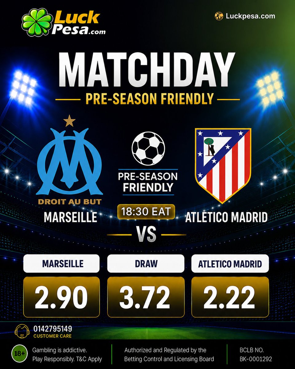 FramohM's tweet photo. Matchday!! Pre season Friendly Atletico vs Marseille. Who walks with a win?? Wasee watap in https://t.co/5ObKXRUYMm hatukosi fom ya weekend. https://t.co/ep8KmlQmtH