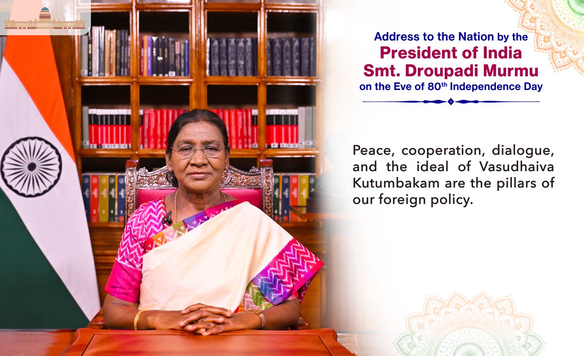 rashtrapatibhvn's tweet photo. National interest is the foundation of our foreign policy.
We have entered into Free Trade Agreements with many countries to enhance economic cooperation and strengthen mutual relations. We are playing a leading role among the countries of the Global South. Our country has grown in stature on the global stage.