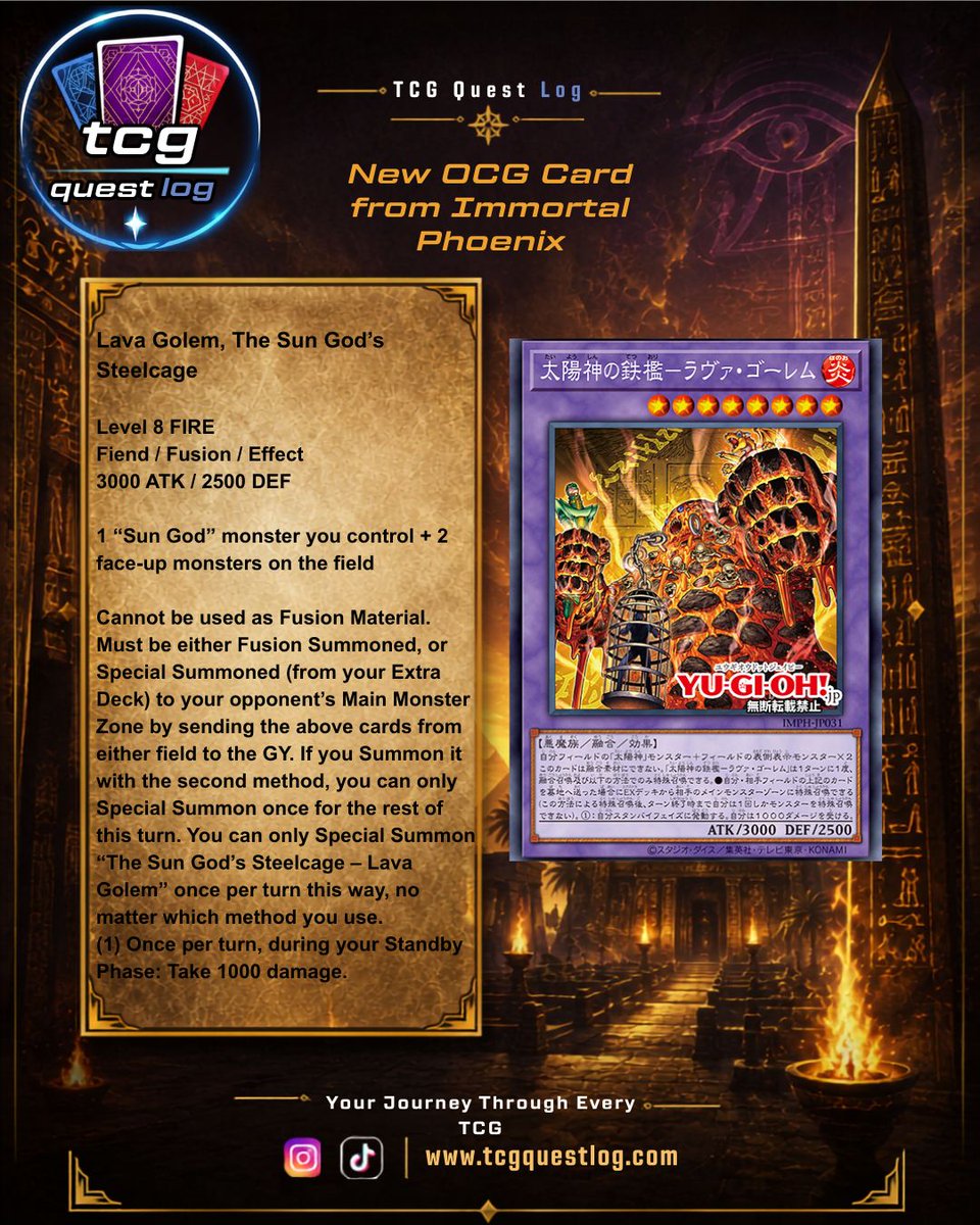 TCGQuestLog's tweet photo. The new Fusion Boss Monsters of the archetype "Sun God" from Immortal Phoenix look pretty strong.

Will these cards shape the meta? 💬

https://t.co/0qel4bYCHc

#yugioh #yugiohtcg #yugiohocg #wingeddragonofra #tcgquestlog https://t.co/JT16bJgajc