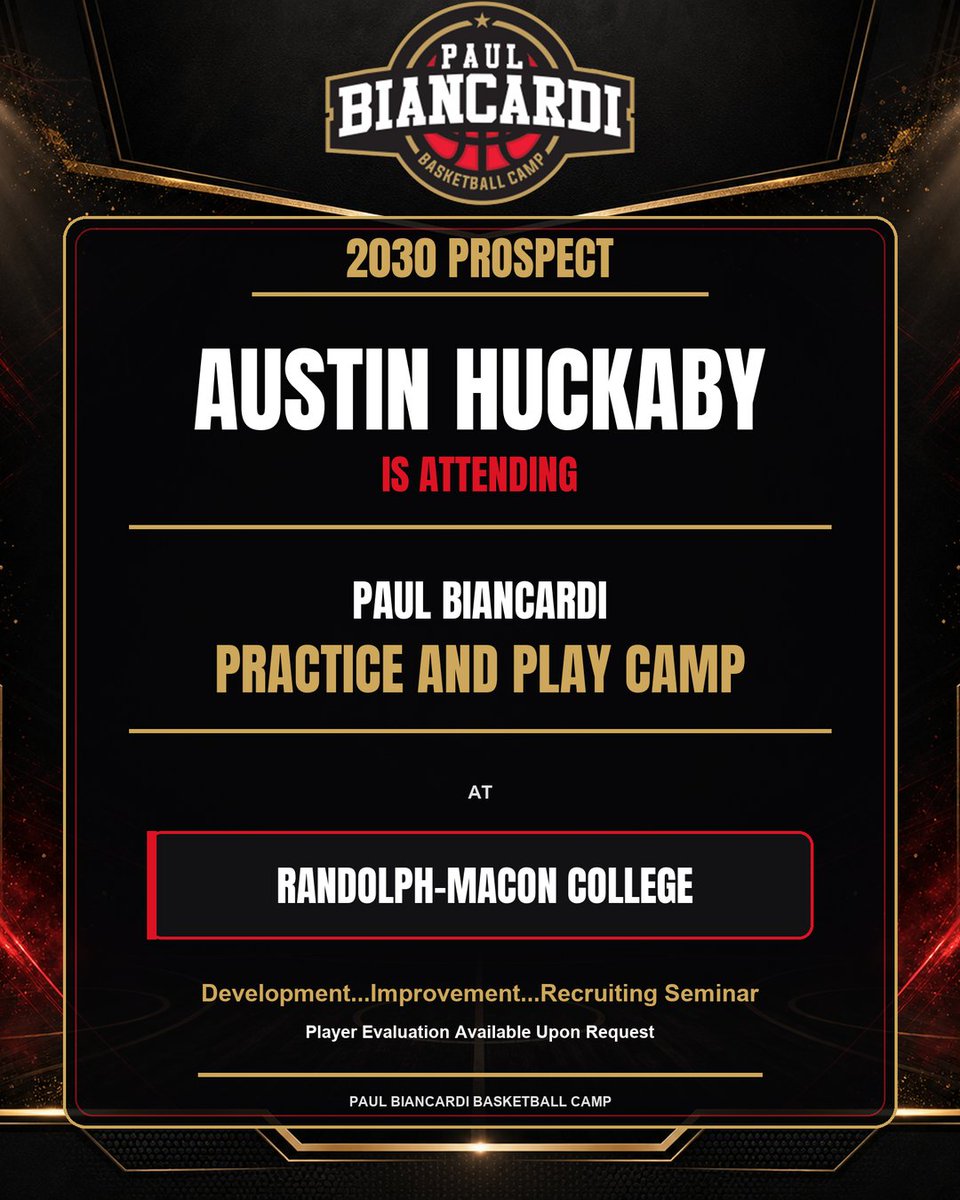 TDrakeBasktball's tweet photo. The Paul Biancardi College Style: Practice & Play Camp
 
📍Randolph-Macon College
📆 August 29-30, 2026
 
An intentional basketball camp to help players build their fundamentals, game habits, basketball IQ, and make real-time decisions. Players will learn how to practice and prepare with purpose, and compete the right way.
 
The messaging will be what is needed to grow in the game. No fluff-no hype.
 
📈 Development is the focus.
🎯 Details matter.
🔥 For Serious players 
 
Registration is Still Open 👇🏽
 
🔗 https://t.co/VWU5Nxl8B0
 
Stay 🔒 In For Updates…

#PaulBiancardi #Camps #BasketballCamp #TerryTalks @PaulBiancardi @Ani_Umana @kaedyn_cole @ahuck1027 @XGurdak