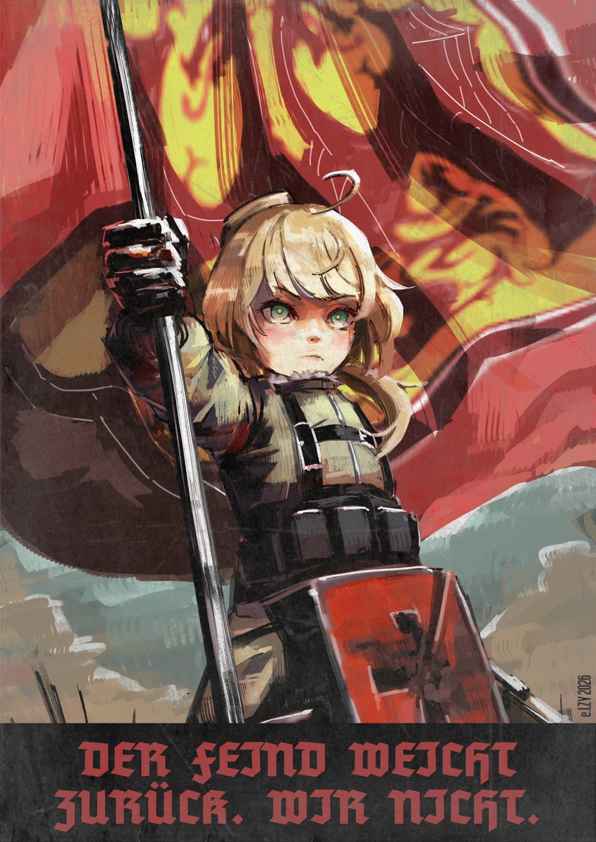 elzyius's tweet photo. Youjo Senki Fanart - Period poster themed design idea I had and besides, im kinda leaning into making poster cover designs id say so myself. 

#幼女戦記 #youjosenki #tanya #tanyadegurechaff #poster #digitalartㅤㅤㅤㅤ #anime https://t.co/h0rEIMhJSx
