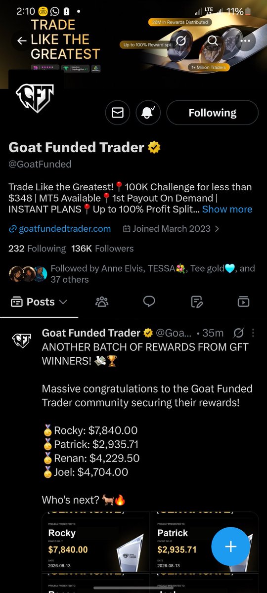 Oracle_tradez99's tweet photo. @RealTraderSeun @GoatFunded @EdwardXLreal @ForexTvOfficial @jeffstark_ https://t.co/WEcfqeeXUD