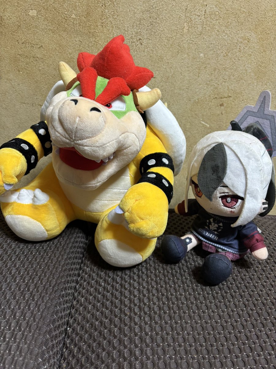 Kefuu0118's tweet photo. 姉貴と姪が大阪旅行から帰って来て姪が

『にぃに、はいお土産^ ^』

USJ行ったらしくクソデカクッパのぬいぐるみ買って来てくれた‼️

デカくてかわいいwww大きさ的には横にいるカヨコの1.5倍ある。

デ…デケェwww😆 https://t.co/Cek0eaqJ7O