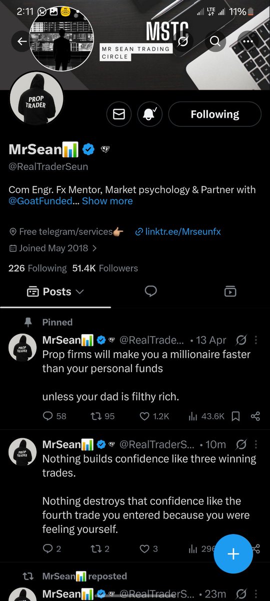Oracle_tradez99's tweet photo. @RealTraderSeun @GoatFunded @EdwardXLreal @ForexTvOfficial @jeffstark_ https://t.co/HOuUuXIcGH