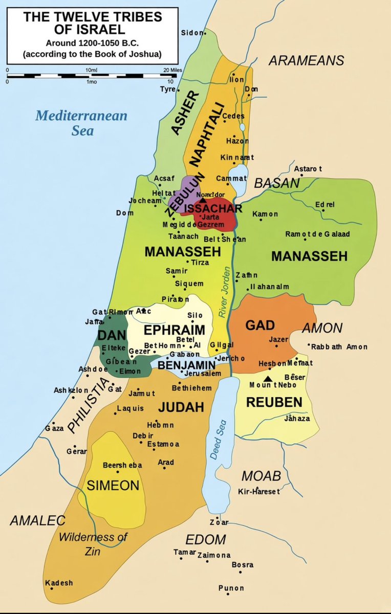 Georg_Pazderski's tweet photo. Eine Karte der 12 Stämme Israels, wie sie um 1200 v. Chr. lebten.

1.800 Jahre bevor der ISLAM gegründet wurde. 

Über 3.000 Jahre bevor der Ägypter Arafat das „Volk der Palästinenser“ erfand. https://t.co/DBHZeTxsoZ