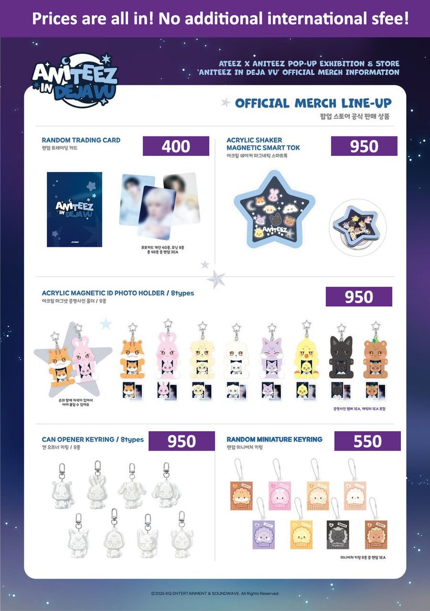 drawsandthings's tweet photo. Wts lfb ateez ph go Aniteez in DEJA VU

✨ANITEEZ Online Claims post open!✨

Individual prices are on image! This is inclusive of International Shipping Fee, only local sfee will be added upon arrival.

TERMS:
1) DM me with screenshot of your orders. Reply "Claiming!" on this post after so I can check.
2) When I reply "yours", your order is confirmed. NO backing out.
3) PAYO 100 per item (fully refundable if I fail to secure)

I will secure online on August 21; 50% of your order will be due then, with rembal upon arrival.

✨You may pay in installments; please DM me for options.

This is a pre-order item; updates will be provided in GC. 

Modes of Payment: Gcash, Maya, Maribank
Shipping: JnT

As with all my GOs, group-related custom freebies will be given to all joiners! ✨