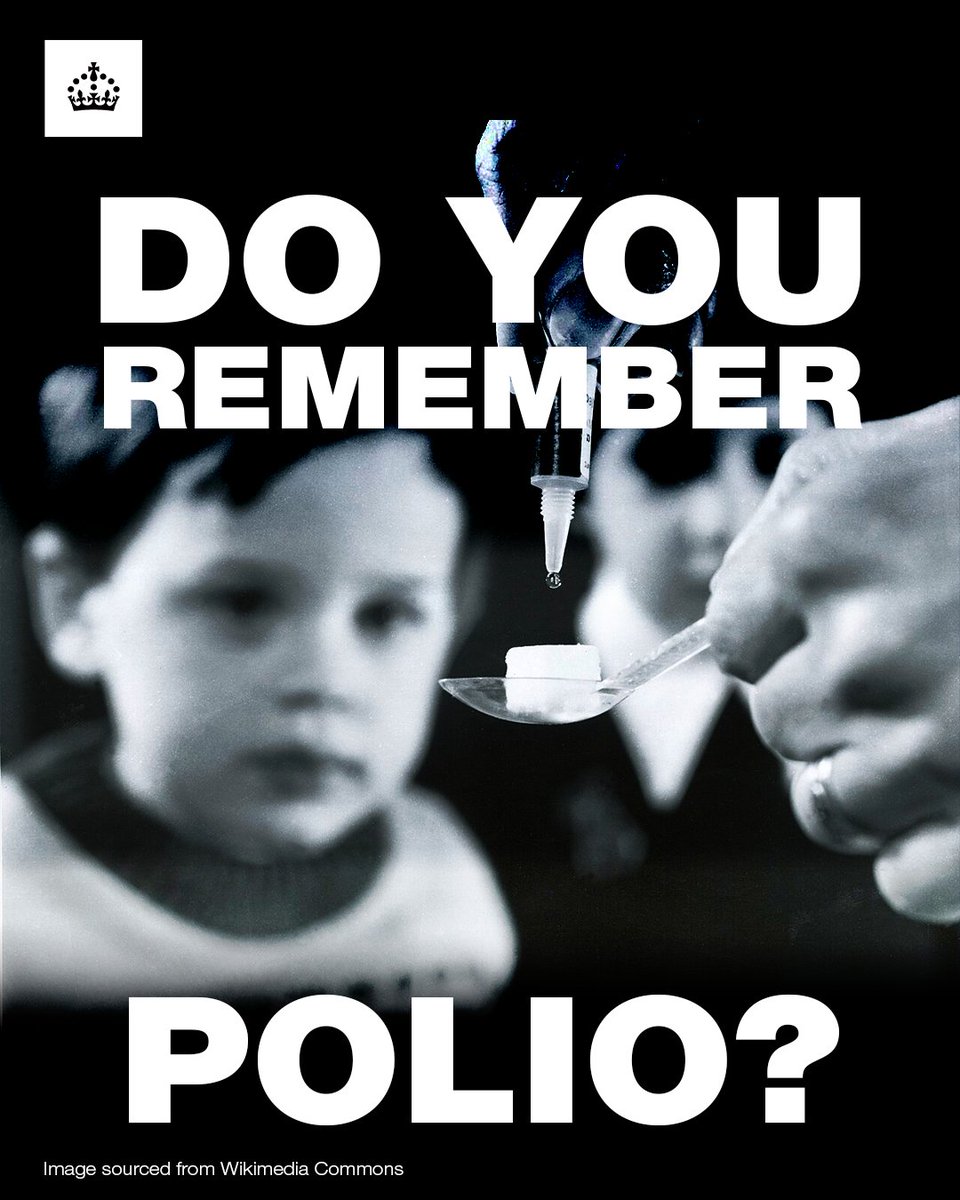 UKHSA's tweet photo. The polio vaccine, once given on a sugar cube in the UK, has helped protect millions from a life changing disease. 

Thanks to the NHS vaccination programme, polio is now extremely rare in the UK.

Vaccination works. ✅ https://t.co/aZwfRhKTzF