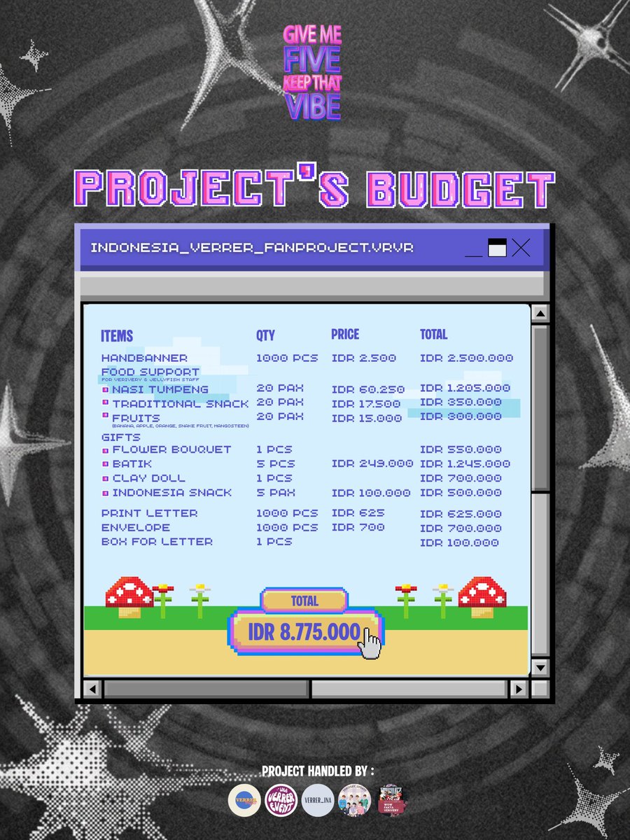 VERRERPROJECT's tweet photo. VERRER! We’re opening donations for our fan project 2026 VERIVERY CONCERT “GIVE ME FIVE, KEEP THAT VIBE” JAKARTA✨

Donation Link: https://t.co/GPPAb8jQPn
Fundraising Period: 14 August - 9 October 2026

#베리베리 #VERIVERY
#베러 #VERRER
#GM5KTV https://t.co/ib8FybKG45