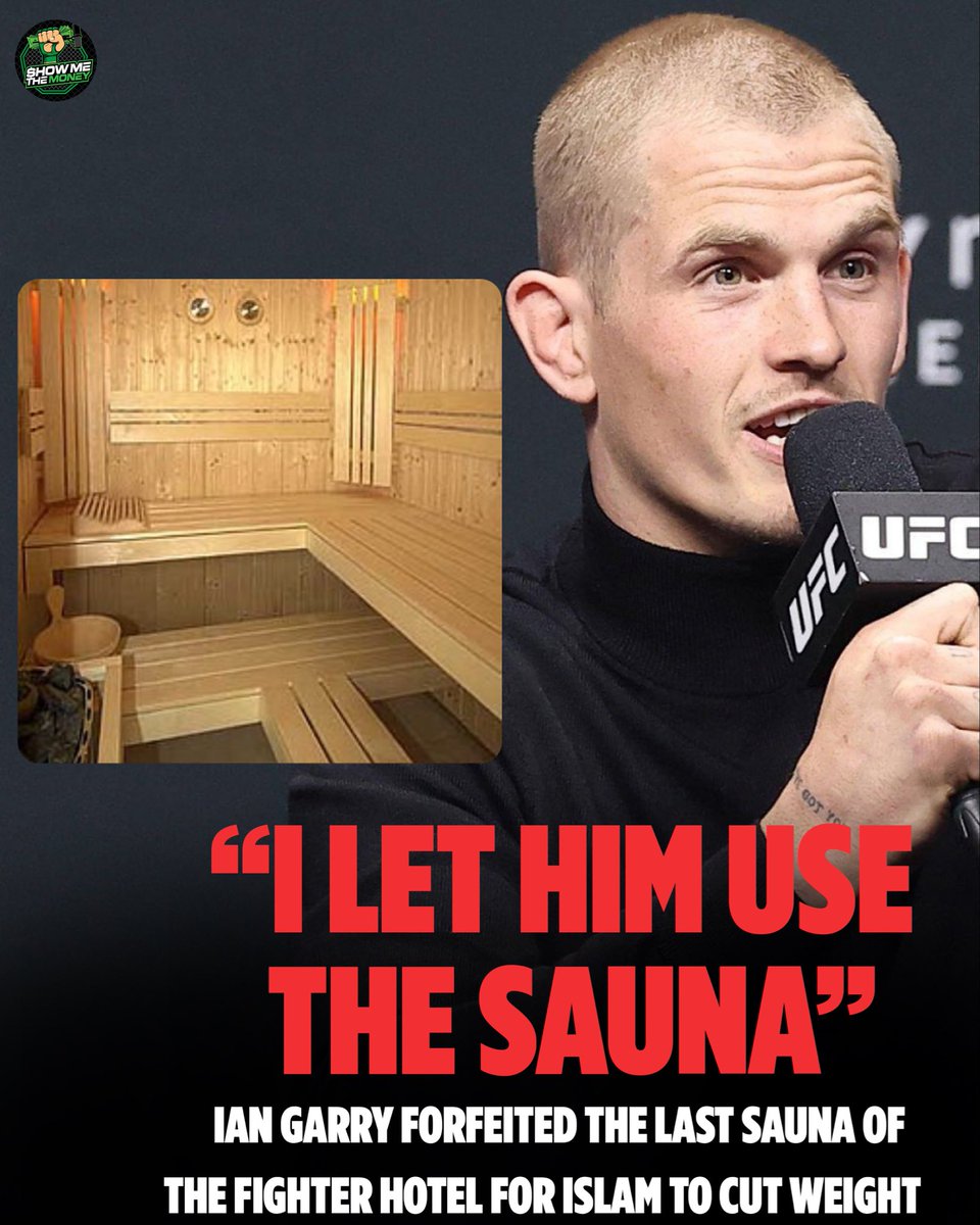 showmethepod's tweet photo. 🚨This is what SPORTSMANSHIP is ABOUT!

👀During the weight cut, Ian Garry had the last available sauna at the Fighter Hotel. After noticing Islam would have to cut weight at the hotel room, Ian Garry vacated the Sauna and resumed his cut in his room. https://t.co/InsoPpNiF8