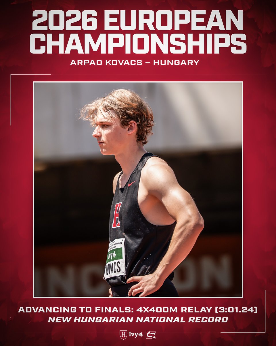 HarvardTFXC's tweet photo. Stellar Showings from Current and Former Crimson at the 2026 European Championships! 🇪🇺 

#GoCrimson https://t.co/XxvblhVpi4