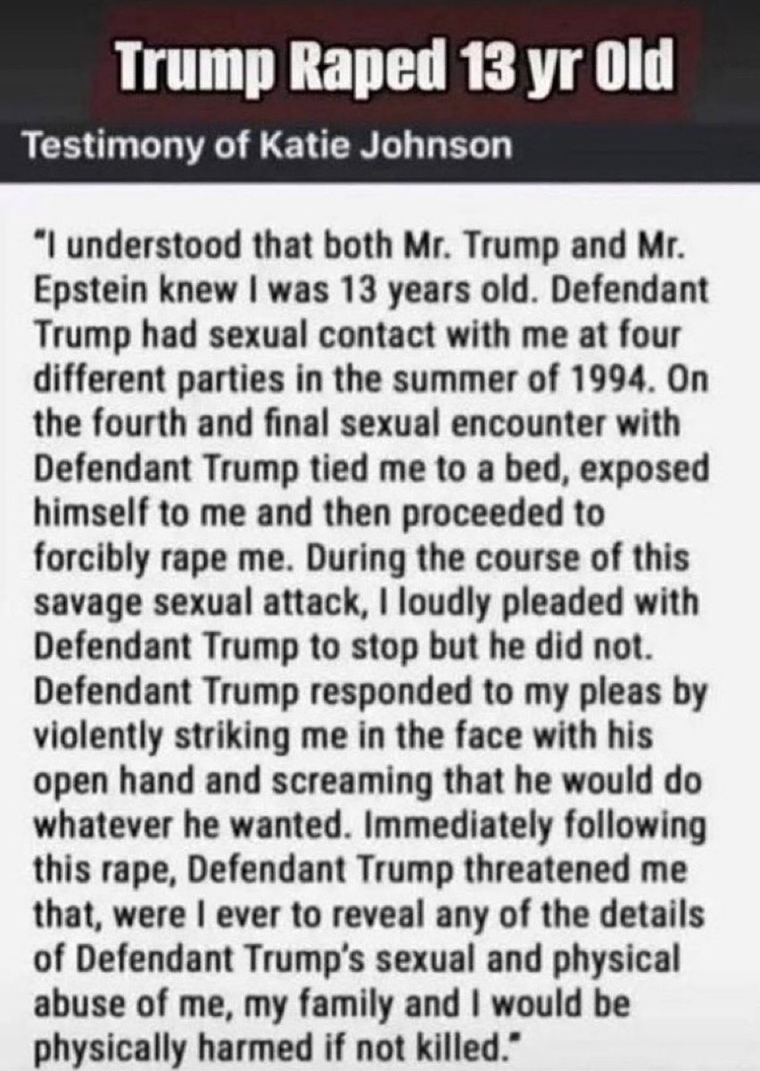 aintscarylarry's tweet photo. Re: Handwritten FBI notes. We already knew that trump raped at least one 13 year old girl. She tried to come forward in 2016 but backed off due to death threats. There’s no telling how many victims there are, but one thing’s for sure: Donald trump is a child-raping pedophile. https://t.co/n7rAaB4PgM