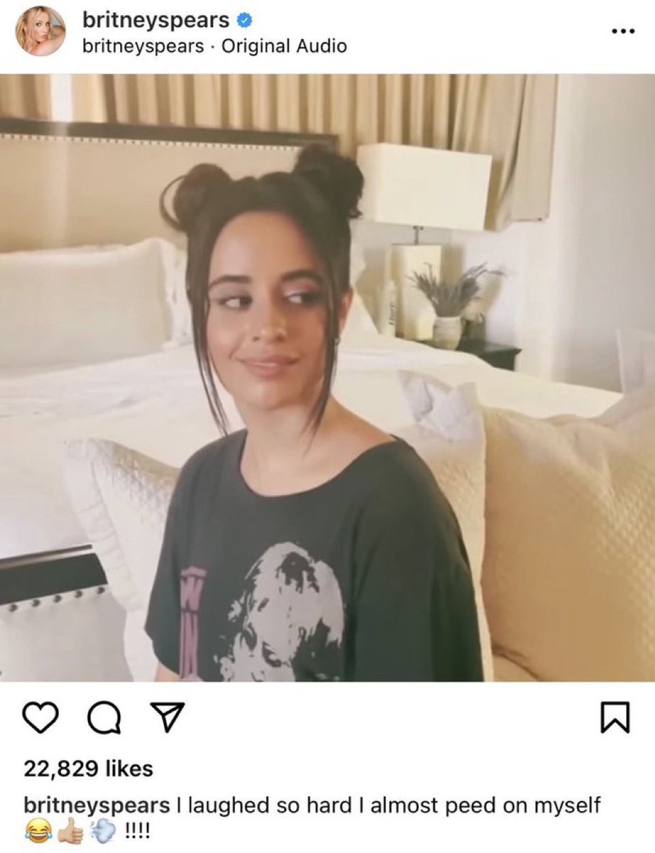 lylasbitch's tweet photo. As vezes eu esqueço que a Camila faz a Britney spears gargalhar a ponto dela quase fazer xixi nas calças, e que ela ama a Camila porque de acordo com ela a personalidade da Camila é fofa e que é saudável fazer as bobagens que a Camila faz

SOU ELA https://t.co/SacnijPLrO