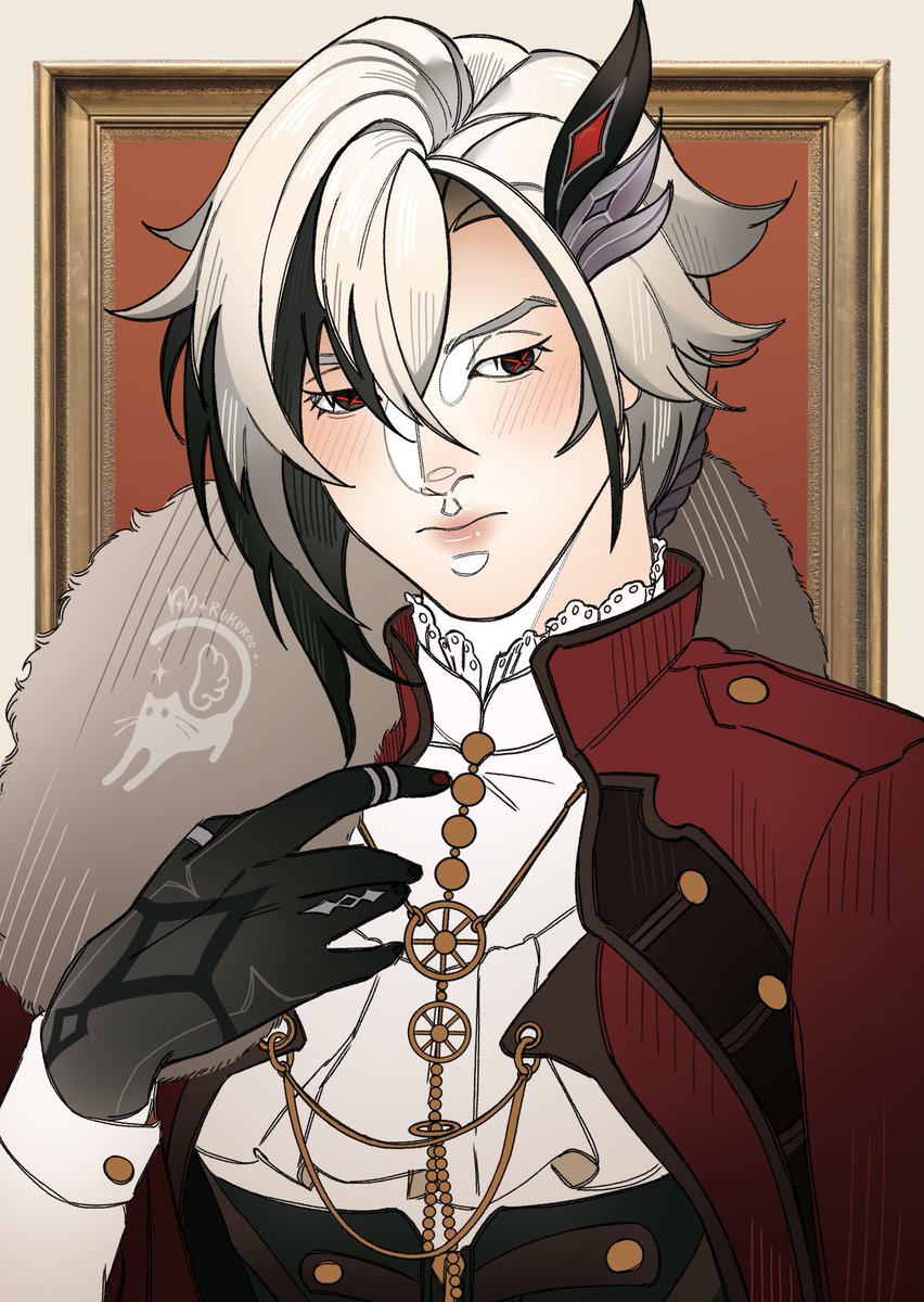 mirukuroo's tweet photo. Have you ever seen my Father's picture? -lyney

#arlecchino #fanart #genshin https://t.co/GeyvBYHrAl