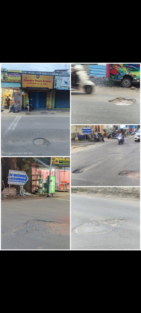 CoolBuddyKool's tweet photo. @chennaicorp @CMOTamilnadu Thanks. Please attach this photo this to complaint. I can't do it as can't get otp. mobile no. Given Is different.

These are just samples. many more potholes. Fix ASAP! https://t.co/NpF54FVZ0T