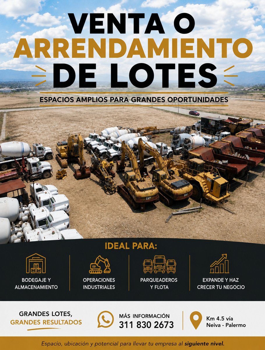 PiSurcolombiano's tweet photo. Impulsa tu empresa en el lugar ideal. 🏭

Últimos lotes disponibles en el Parque Industrial Surcolombiano. Ubicación estratégica, vías internas pavimentadas y un entorno pensado para el crecimiento empresarial.

📲 311 830 2673
📍 Km 4.5 vía Neiva–Palermo https://t.co/UStU1cJ7U3