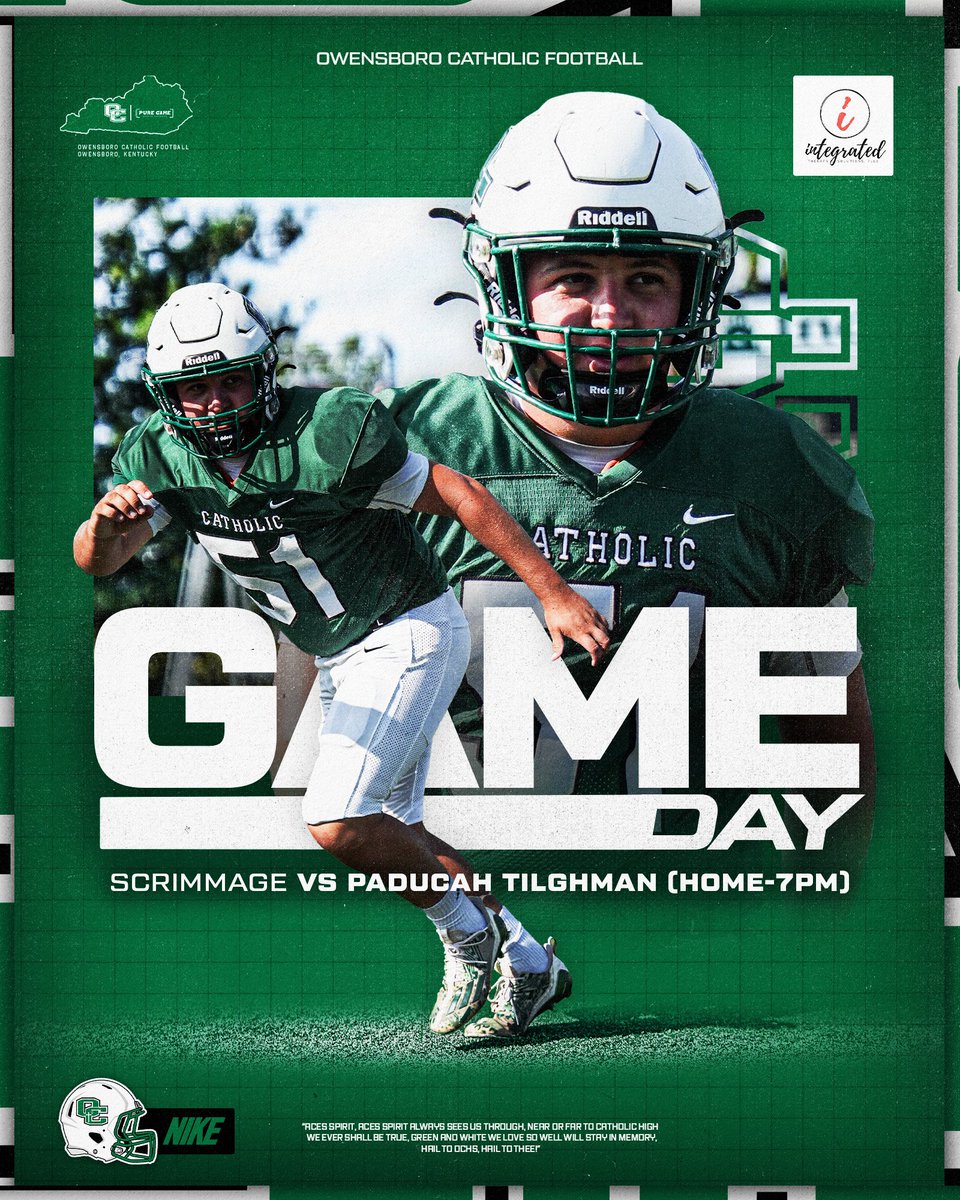 OCath_Football's tweet photo. 🏈 𝙂𝘼𝙈𝙀 𝘿𝘼𝙔 𝙄𝙎 𝙃𝙀𝙍𝙀! ♠️

One final tune-up before we kick off the regular season!

🆚 Paducah Tilghman
📍 Steele Stadium
⏰ 7:00 PM
🌙 89° &amp; Clear

Aces Nation, let’s pack the stands and get ready for football! 🔥 https://t.co/44v2EFd1rg