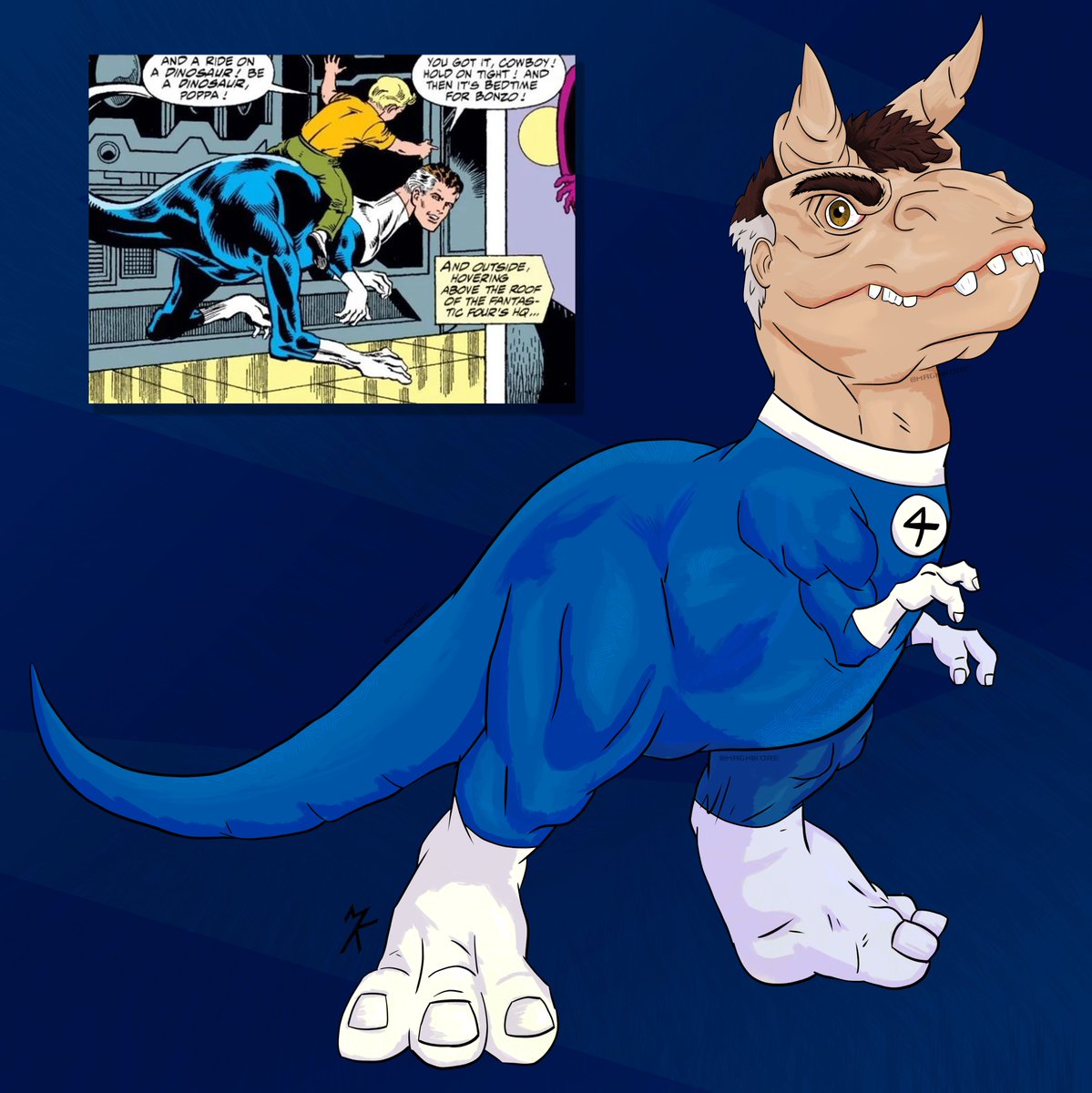Magnikore's tweet photo. Mr Fantastic Devil Dinosaur - Skin Concept Art https://t.co/1cPL3TXgQp