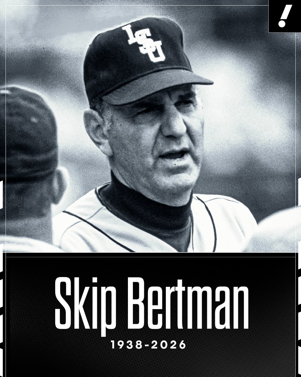 YahooSports's tweet photo. Former LSU baseball coach and athletic director Skip Bertman has died at the age of 88, the school announced.

Bertman led the Tigers to five national championships as head baseball coach and served as AD from 2001-2008. https://t.co/RNz86RSFIp