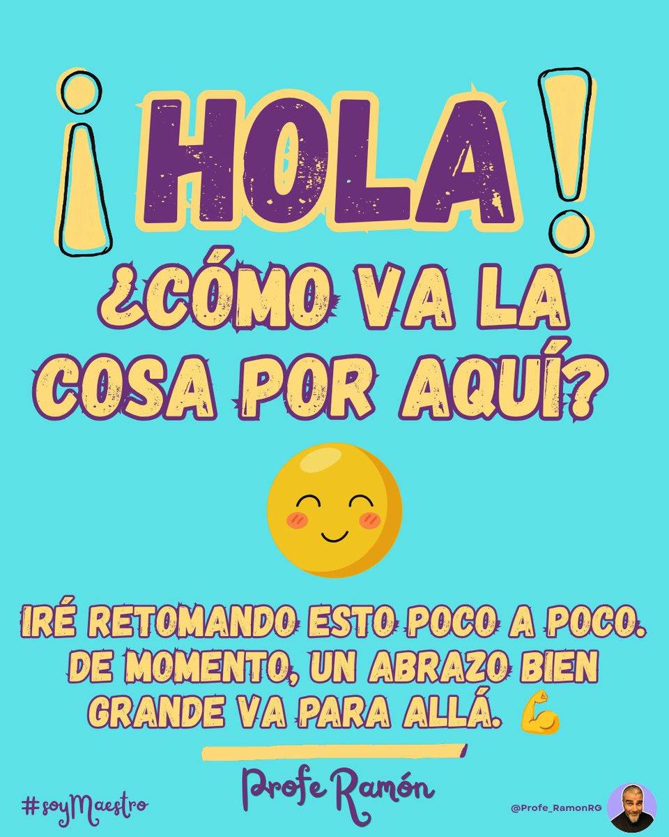 Profe_RamonRG's tweet photo. ¡HOLA! 😊
#soyMaestro https://t.co/WFH7J6qgBq