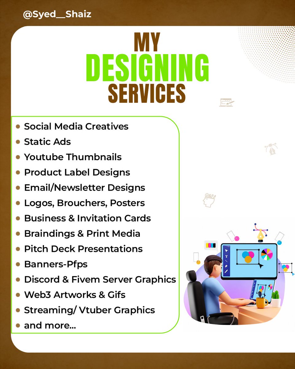 Syed__Shaiz's tweet photo. Hey Creators &amp; Business Owners! 👋🏻I'm Shaiz! 

I offer (Design + Video Editing + Management) services to make your brand shine✨

Check out my full services in the posts below👇🏻
DM me to get started📩

#graphicdesign #editing #youtubedesigner #socialmediaguy https://t.co/pDNEn3OaVd
