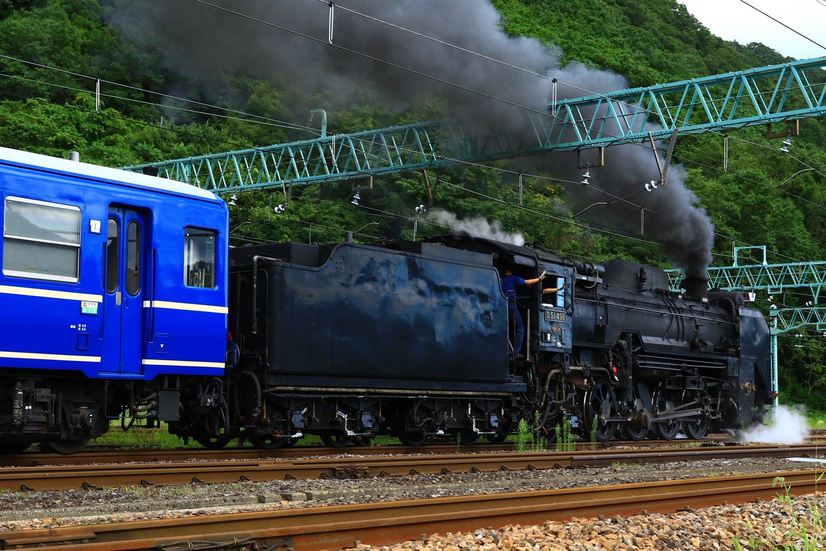 tsurumaki10000's tweet photo. 2026/8/14 試9734レ
D51 498+12系5B

昨日に続いて、テンダー台車とスハフ12に機器が仮設された状態で施行されました。

イノシンではまさかの太陽ログイン。 https://t.co/HBAq2PCGPZ
