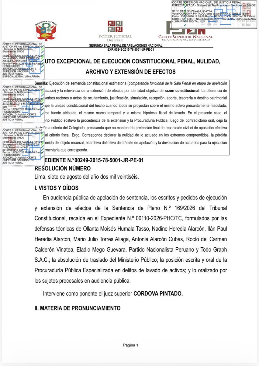 Ollanta_HumalaT's tweet photo. Se cierra hoy un capítulo nefasto de acoso judicial en el #Perú 
El fallo del @TC_Peru confirmó lo que siempre defendimos con la frente en alto: nos persiguieron y nos encarcelaron de forma abusiva por supuestos aportes de campaña que NUNCA fueron delito. Destruyeron nuestra tranquilidad, nuestro derecho a la salud y buen nombre, el patrimonio de nuestros hijos y la vida de valiosas personas que sufrieron este mismo ensañamiento. 
Un sistema de justicia que destruye así a sus propios ciudadanos no busca la verdad sino el escarnio. El Perú necesita urgentemente un sistema independiente de los poderes fácticos, respetuoso del principio de legalidad, que sancione el abuso de las prisiones preventivas y garantice el plazo razonable y la presunción de inocencia. Una reforma profunda para despolitizar la justicia y asegurar que las fiscalías dejen de ser armas de linchamiento, para que nunca más una familia peruana vuelva a padecer este calvario.