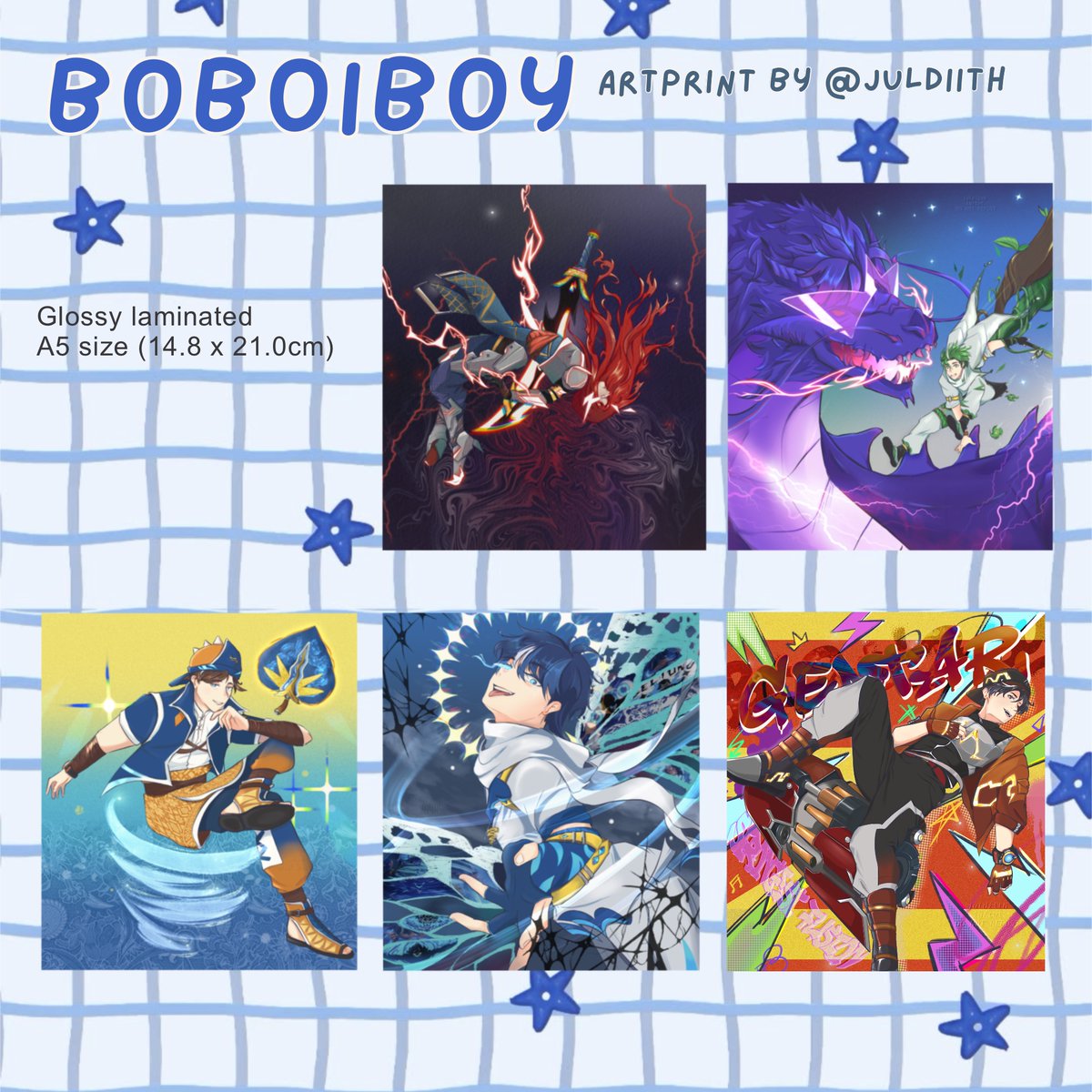 juldiith's tweet photo. [RTs &amp; shares🫶💕]
✨PRE-ORDER✨ Boboiboy A5 Artprints 
#boboiboy #boboiboyfanart #BBB #boboiboygalaxy #kirana #beliung #fang #sopan #gentar https://t.co/AE1AvYHwQV