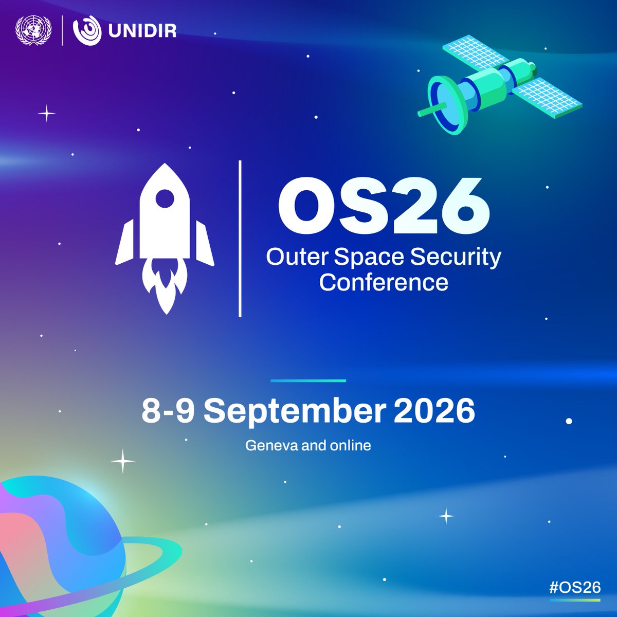 UNIDIR's tweet photo. With less than a month to go, UNIDIR's Outer Space Security Conference speakers are being announced! Join experts from around the world to discuss the future of space security.

🗓️ 8–9 September | Geneva and online

Find the speaker line-up in the agenda: https://t.co/LXeyBjUJRX https://t.co/6sR6giKz04