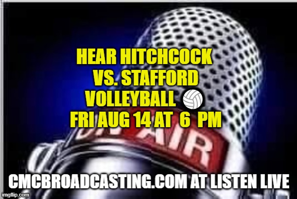 CMCBroadcasting's tweet photo. ON THE DECK Today   - Hear Hitchcock lady Bulldogs vs. Stafford lady Spartans 🏐 go to https://t.co/jQXp903pma at Listen Live --Pre-Game 5:45 p.m.  @HHSstrength @kendrasowell16 @HitchcockBSB @iiHoopTaryl15 @hitchcock_isd @HitchcockLady @high_stafford @HitchcockHighVB @AbbyArmacost @jaycunn1993