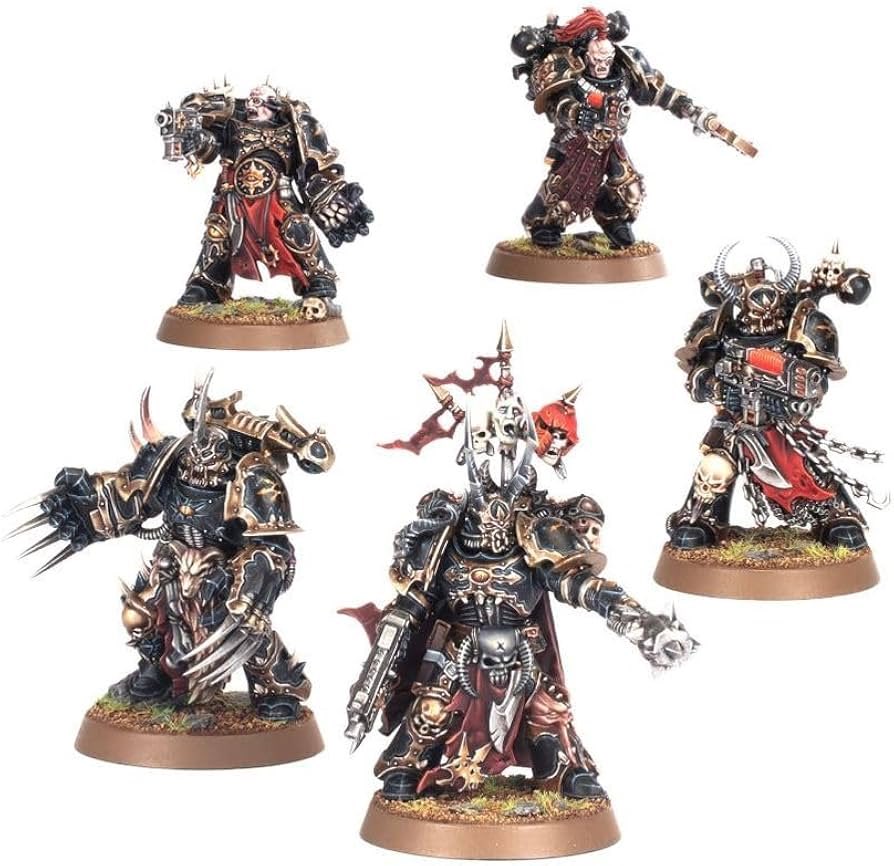 EaterOfBrushes's tweet photo. Big fan of chaos…but my lord the chaos chosen marines just look so boring. 

Meanwhile AoS chosen 1000% mogs on them 

It’s not even close! https://t.co/qXdmdoAdVb