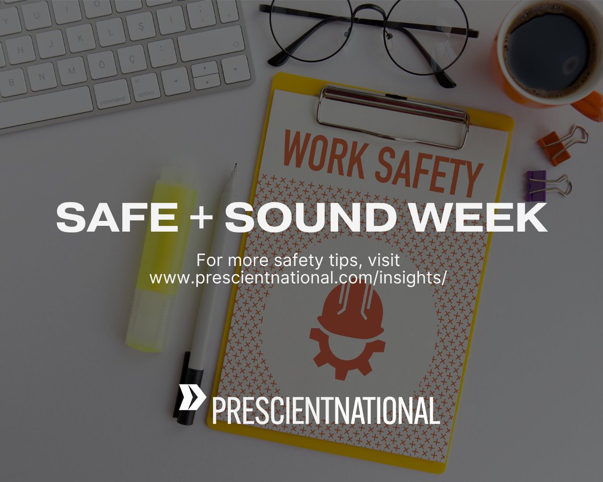 PrescientIns's tweet photo. As we wrap up #SafeAndSoundWeek, our last tip is to thank employees who report hazards, follow procedures, support coworkers, or help improve safety practices.

For more safety tips: https://t.co/cWSUzC49bQ

#WorkplaceSafety #RiskManagement #EmployeeEngagement #CultureOfSafety https://t.co/PsK4jSKrNC