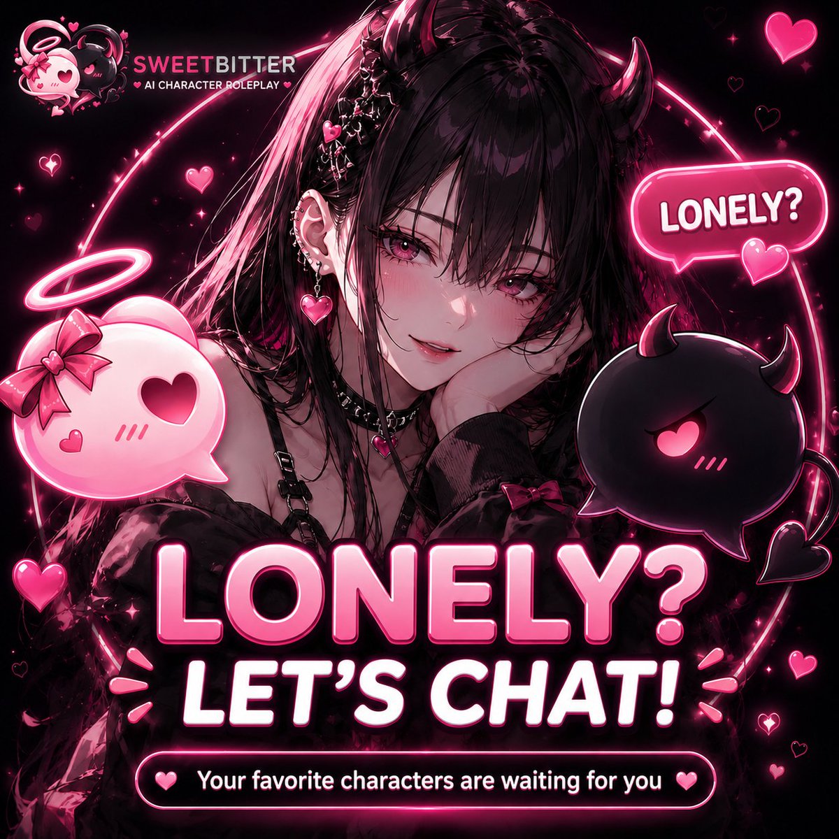 Sweetbitteoz2t's tweet photo. Feeling lonely? Come talk to me 💗
Some nights, you just want someone to talk to.
Someone who listens, stays, and makes the night feel a little less lonely.

Choose a character you like and start a conversation.
Who knows… you might find someone you never want to stop talking to.

https://t.co/fI2S2FyuZ9