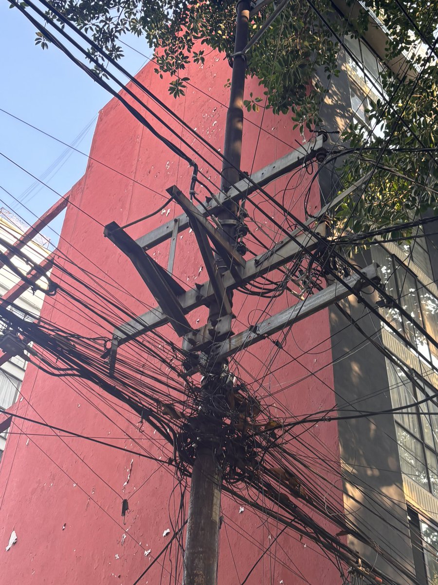 marianisonline's tweet photo. En la calle de búfalo entre Rodríguez Haro y José Maria rico, nos tienen viviendo entre cables, van de postes a banquetas, balcones, están tirando árboles. Cuándo van a venir a limpiar nuestra calle? @AccionesBJ @LuisMendozaBJ @BJAlcaldia es súper peligroso. Necesitamos limpieza https://t.co/5DgB1XrqIn
