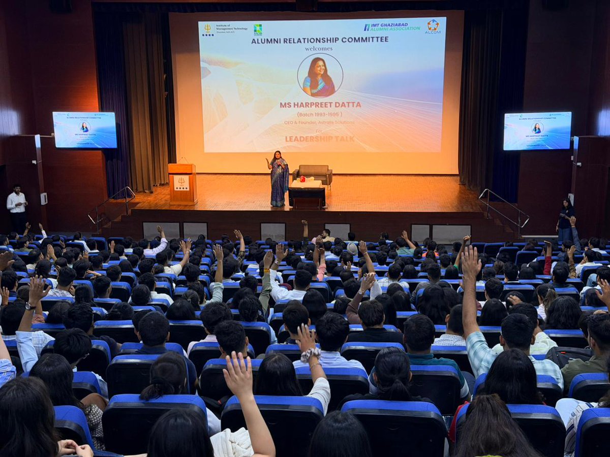 IMTalcom's tweet photo. Last month, IMT Ghaziabad's Alumni Relationship Committee welcomed alumni Harpreet Datta, CEO of Astralis Solutions, and Anurag Mathur of Aditya Birla Capital, for Leadership Talks on a shared lesson: change is inevitable, transformation optional.  #IMTGhaziabad #IndustryConnect https://t.co/m8jqJnk3sT