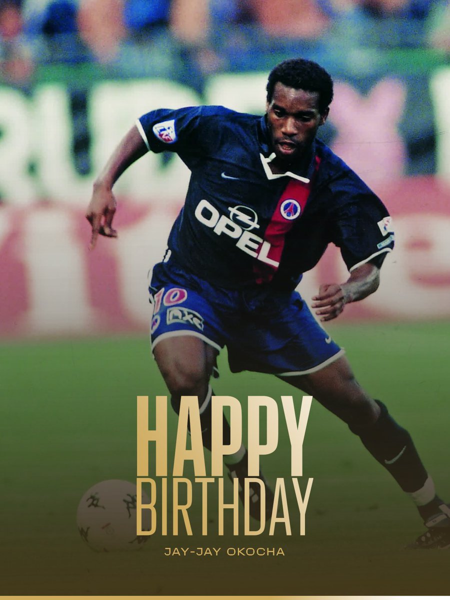 PSG_English's tweet photo. Happy birthday, Jay-Jay Okocha! 🥳🎂🇳🇬

53 today. ❤️💙 https://t.co/nTd7xJYGwL