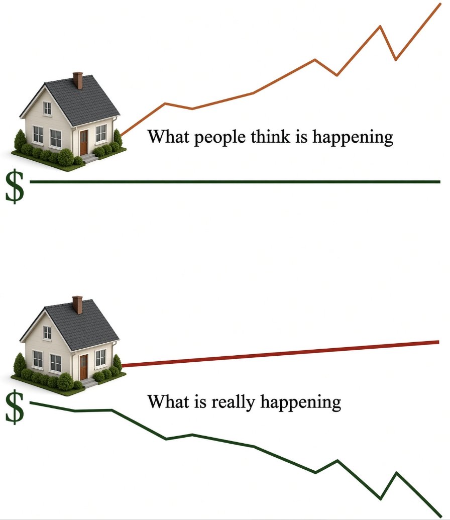 fthegurus's tweet photo. It’s not that houses are incredibly expensive. 

It’s that our income is worth less every single day.

Few people understand this. https://t.co/e45MfkLrjf