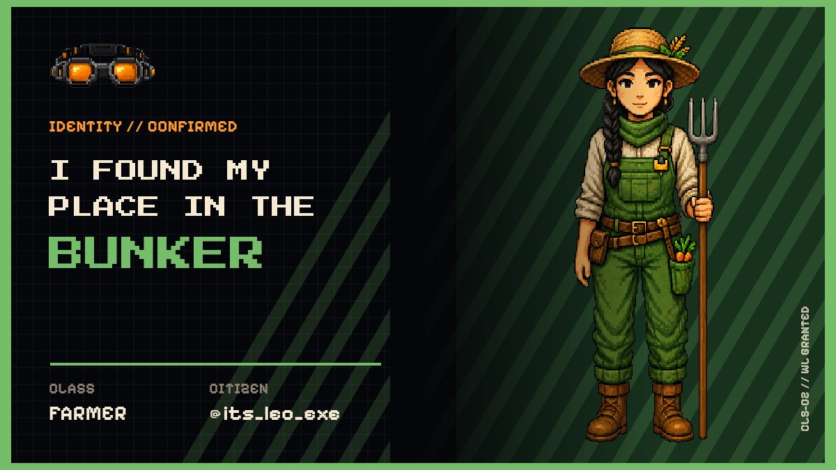 its_leo_exe's tweet photo. I found my place in the BUNKER.

CLASS // FARMER
STATUS // WL GRANTED https://t.co/ZLwX400CxO https://t.co/vNVmAF4seV