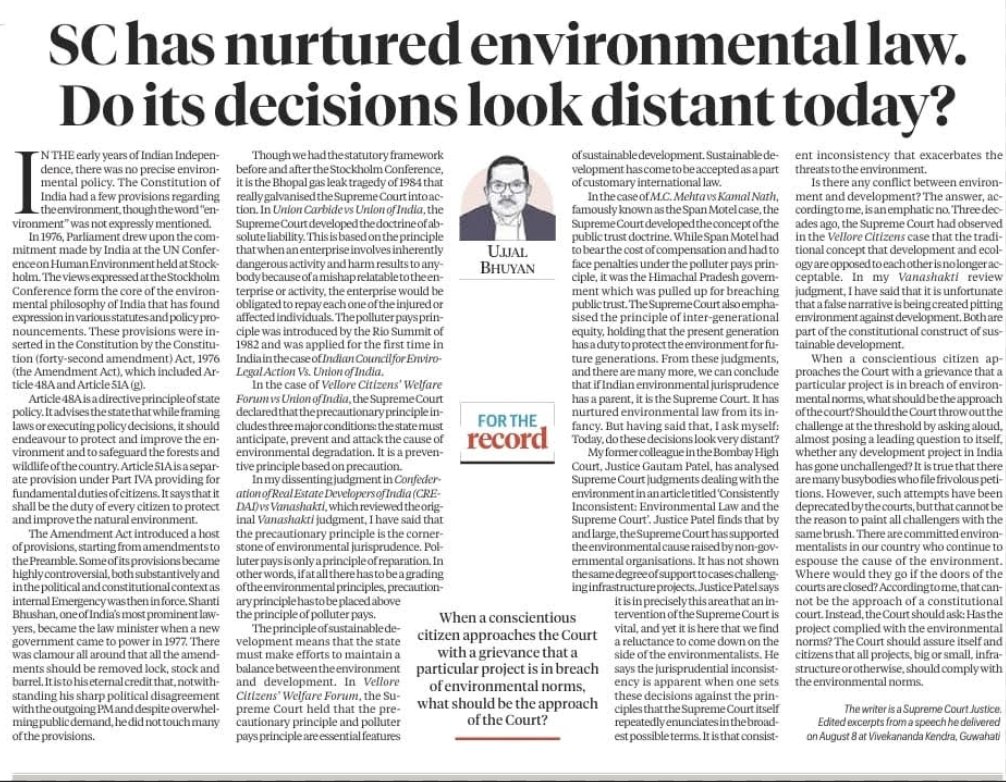 lifeindia2016's tweet photo. "it is unfortunate that a false narrative is being created pitting environment against development".......some strong words from Justice Bhuyan on the recent trend of Courts having lopsided views on development.. Hope it serves as a wake up call for both SC and NGT https://t.co/ps3C7PSONM