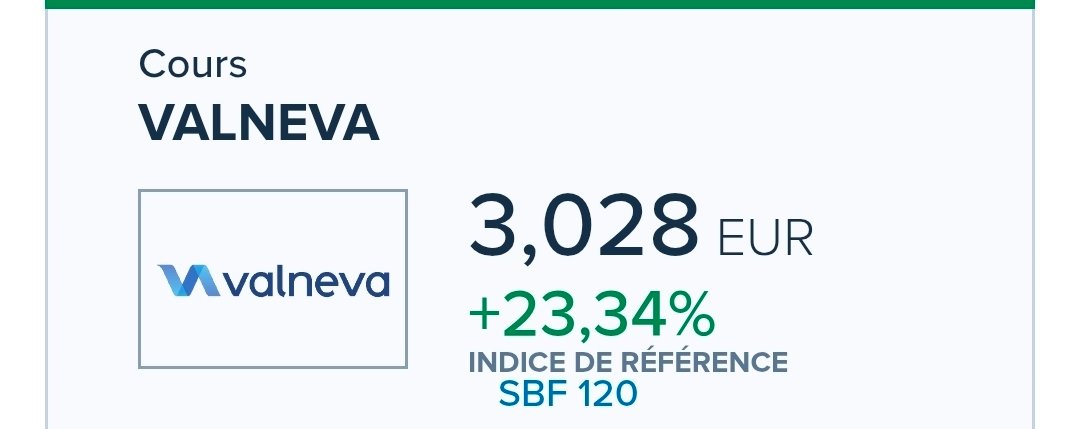 x_particulier's tweet photo. #valneva ⭐️⭐️⭐️
😎 https://t.co/Pq89CMWbSH