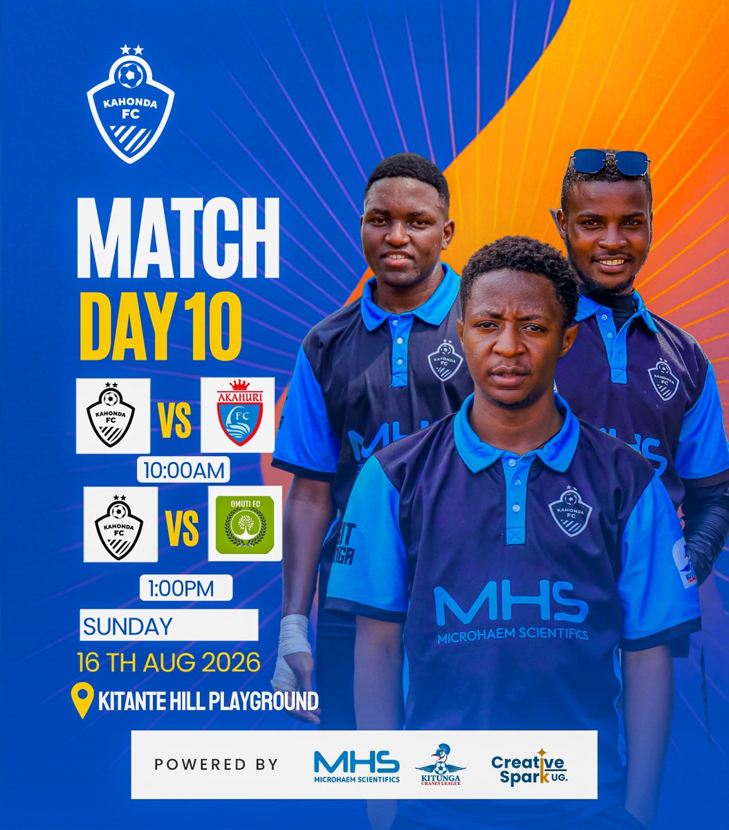KahondaFc's tweet photo. DOUBLE TROUBLE, Sunday edition.
 Black Titans got TWO matches lined up
@AkahuriFc  &amp;  @omutifc   
📍 Kitante Hill Playground | Sun 16th Aug 
Come see if we survive the double header
With thanks to our partners: @Microhaem 
#RoadToKitunga https://t.co/EQN8YpQxUY