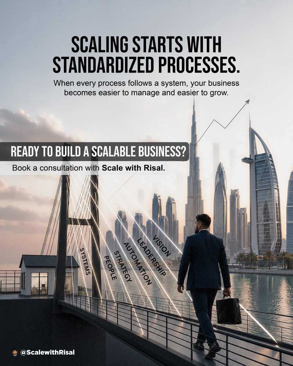 muhdrisal_'s tweet photo. Scaling isn’t about doing more. It’s about building systems that make growth repeatable.

Standardized processes create consistency, improve efficiency, and give your business the structure to scale.

#BusinessScaling #BusinessGrowth #BusinessSystems #GrowthStrategy https://t.co/cOOkDxZj7w