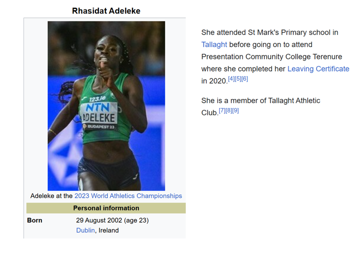 Munchbunch87's tweet photo. @404missing404 @AthleticsWeekly FFS
The girl was born in Dublin
Raised and schooled in Dublin
Has an Irish accent
Chooses to represent Ireland

Is it her colour that is inconvenient? https://t.co/EvapHoe1qX