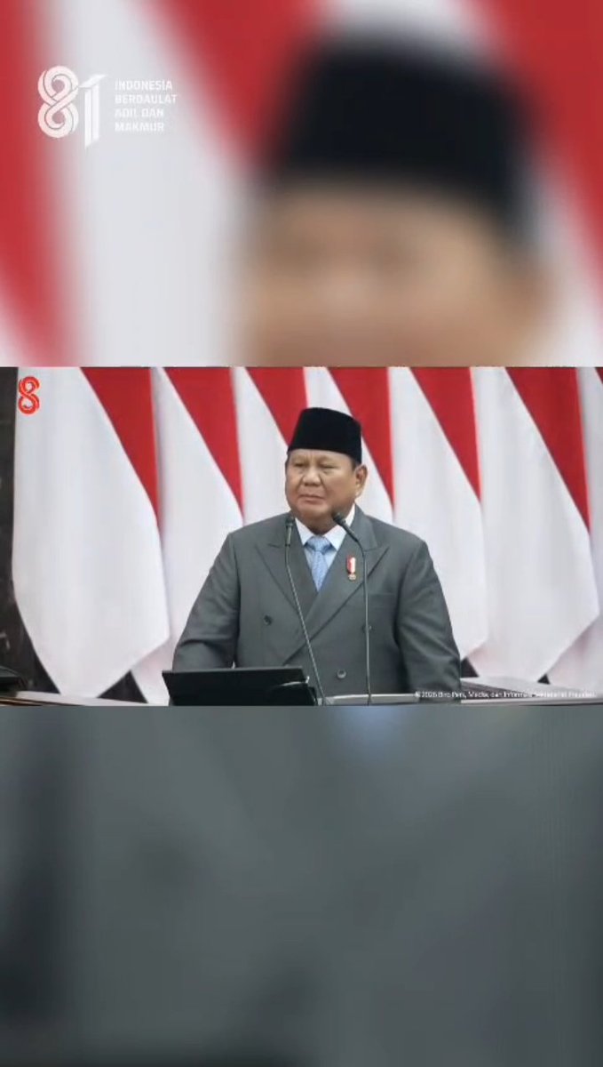 PiqryP's tweet photo. Pidato Kenegaraan Presiden Prabowo dalam Sidang Tahunan MPR RI Tahun 2026 
tentang "Empat Pedoman Utama terkait 21 bulan Pemerintahan"
#HUT81RI
#KitaIndonesia
#PidatoPresiden2026
#RAPBN2027
#NotaKeuangan2027
#kemendespdt
#bangundesabangunindonesia https://t.co/inFFEPn6kG