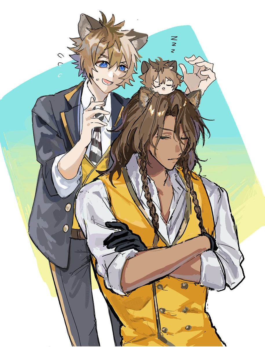 rokko_moro's tweet photo. #twstファンアート
#ツイステファンアート
🍷さんと絵チャ合作🦁🍩 https://t.co/QtTAdaORS9